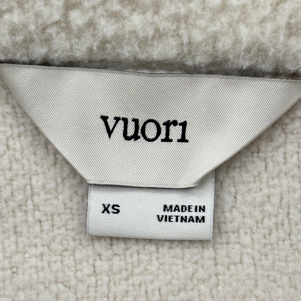 Vuori Sherpa Fleece Vest Womens XS Cream Off White Full Zip Outdoor Cozy Gilet - Picture 8 of 11